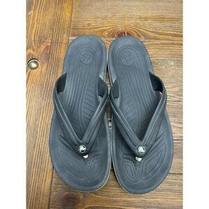 CROCS Iconic Comfort Mens Size 13 Rubber Blue Flip‎ Flop Casual Thongs